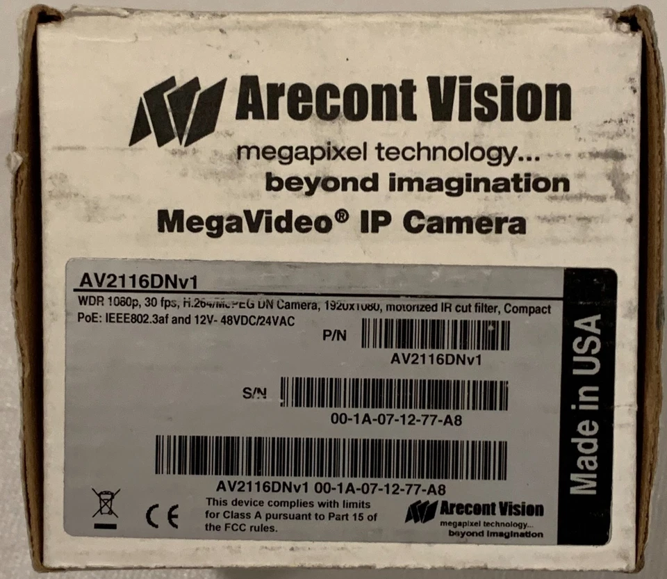 Arecont Vision AV2116DNV1 WDR 1080p MegaVideo IP Cameras