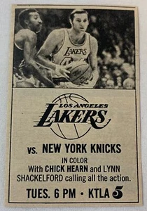 1973 small KTLA tv ad ~ LAKERS vs KNICKS - Picture 1 of 1