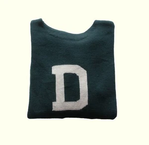 COLLEGIATE TRADITIONS VTG 90s DARTMOUTH 100% WOOL GREEN CREWNECK SWEATER SZ L - Picture 1 of 7