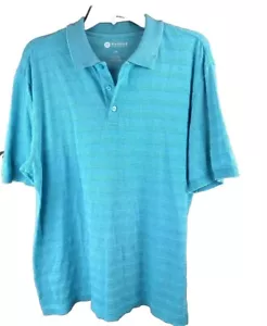 Haggar Men's Polo Golf Shirt Aqua Blue Size Large Cotton Blend Short Sleeve - Picture 1 of 7