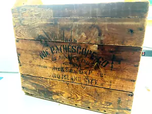 RARE Pathescope Pathe Wooden Shipping Advertising Crate Box Movie Film NY - Picture 1 of 20