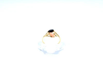 Anillo vintage de oro 14k, ónix y coral. 1,1 gr Foto 1 de 4