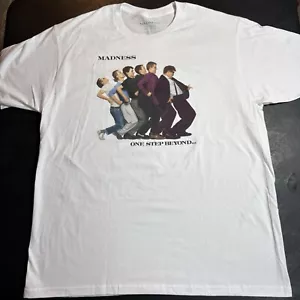 (NEW) Adult XL Madness One Step Beyond Album Art T-Shirt Ska Band Shirt White - Picture 1 of 5
