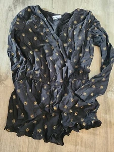 Girls Size Large Black And Gold Romper - Picture 1 of 3