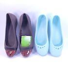 Crocs Slip On Casual Round Toe Rubber Comfort Ballet Flat Womens Size 8 Set Of 2