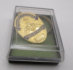 Portachiavi Los Angeles California Airport X Police Tonificato Oro in Scatola di Plastica - Foto 1 di 4