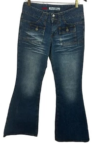 Pantalones de mezclilla acampanados Paris Blues Soulmate años 2000 de colección talla 9 tiro bajo 32" entrepierna - Imagen 1 de 7