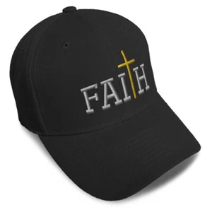 Baseball Cap Faith A Embroidery Dad Hats for Men & Women Strap Closure 1 Size - Picture 1 of 41