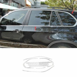 Fit For BMW X5 E70 2008-2013 Bright Silver Window Molding Trim Decoration Strips - Picture 1 of 11