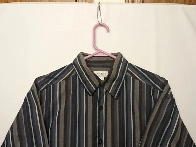 Concepts by Claiborne Mens long sleeve modern fit striped button up,  Large - Image 1 of 4
