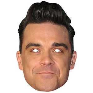 Robbie Williams 2D Card Party Face Mask Fancy Dress Up - Singer Musician - Picture 1 of 1