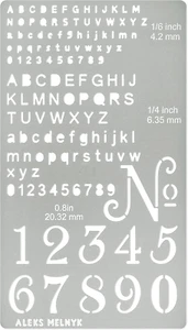 Plantilla de metal Aleks Melnyk No.422, letras pequeñas, pirografía, quema de madera, 1 pieza, - Imagen 1 de 12