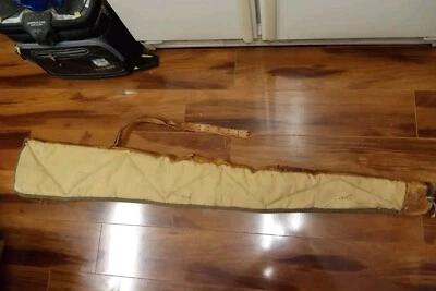 Estuche de escopeta rifle Boyt bronceado vintage lona cuero forro acolchado, correa rota Foto 1 de 4