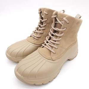 Sperry (Womens Size 7) Top-Sider Duck Float Lace Up Rain Boots Sand Tan - Picture 1 of 7