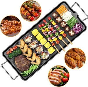 M-XL Size Electric Teppanyaki Table Top Griddle BBQ Hot Plate Barbecue Grill Pan - Picture 1 of 12