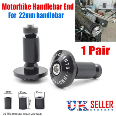 2pcs Universal Bar Ends Bar Ends Motorcycle Motorbike Handlebar End Weights UK - Image 1 of 4