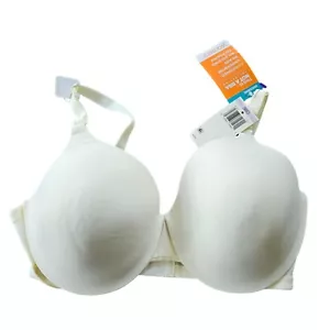 Warners Full Coverage Bra NWT 38D Comfort Fit Satin Cushioned Underwire Nude/Tan - Picture 1 of 4