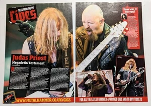 JUDAS PRIEST / MEGADETH / TESTAMENTO / ARTÍCULO DE REVISTA DE 2 PÁGINAS COMPLETO - Imagen 1 de 1