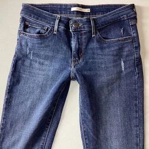 Ladies Levis 711 SKINNY Low Rise Blue Faded Jeans Size 10 W28 L30 (433G) - Picture 1 of 10