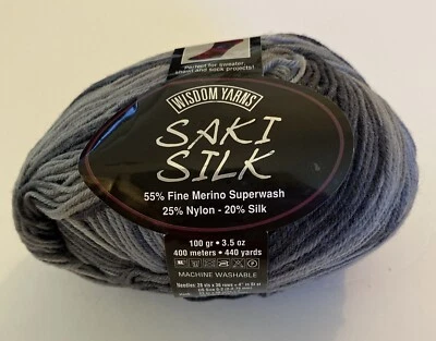 Wisdom Yarns Saki Silk Color#301 SHADOWSCAPE Merino Silk Fingering Weight - Image 1 of 4