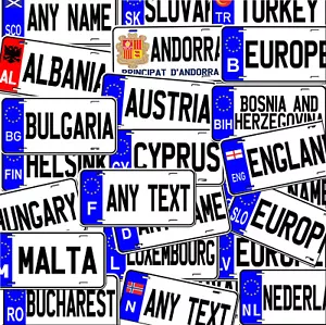 Europe Countries US Size Any Name Personalized Novelty Car License Plate - Picture 1 of 54