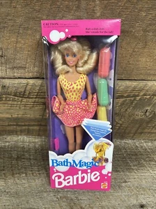 Barbie Magica da Bagno Mattel 1991 Vintage con Perline da Bagno NRFB Originale Rub A Dub - Foto 1 di 15