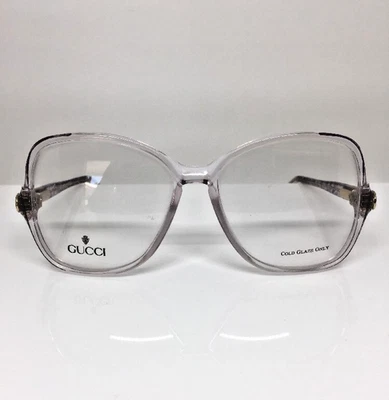 New Vintage Gucci GG 2161 Eyeglasses Gucci 2161 Crystal & Gold Frames NOS Italy - Image 1 of 4