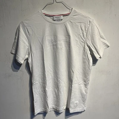 Camiseta Pequeña THOM BROWNE Nueva York Blanca Hecha en Italia Foto 1 de 4