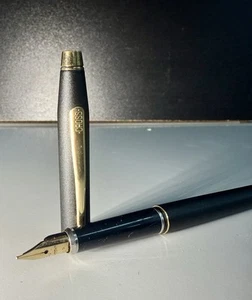 Cross Century II Classic Füllfederhalter schwarz mit Goldrand mittlere Feder gebraucht - Bild 1 von 4