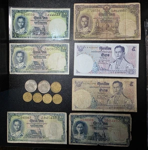 14pcs Thailand 1 5 BAHT Coin & Currency Lot - BKTR78 - Picture 1 of 9