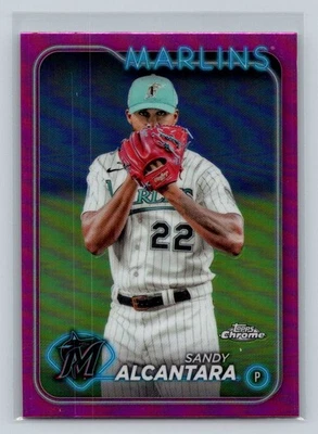 2024 Topps Chrome #138 Sandy Alcantara Pink Refractors - Image 1 of 2