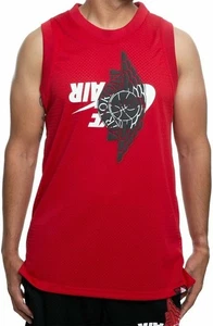 NWT Nike Air Jordan Jumpman Classic Wings Men's Tank Top Tee Mesh Red S BQ8479 - Picture 1 of 3