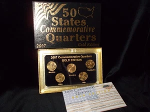 U.S. MINT 50 STATE QUARTERS GOLD EDITION c.2007 MINT IN ORIGINAL BOX W/INSERT - Picture 1 of 1