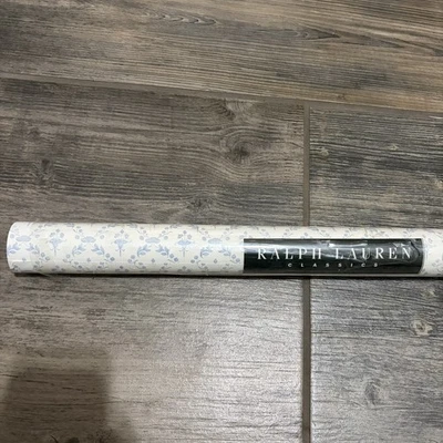 RARO CLÁSICO SELLADO RL RALPH LAUREN BLANCO Y AZUL FLORAL DOBLE ROLLO PAPEL PINTADO Foto 1 de 4