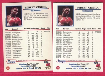Kayo Boxing UER 1991 error y corregido #74/75 Robert Wangila (aspecto raro) Foto 1 de 2
