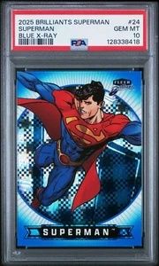 Fleer Brilliants Superman 24 Superman 2025 azul rayos X PSA GEMA MT 10 - Imagen 1 de 2