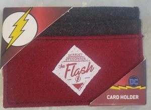 The Flash "Scarlet Speedster" Red Felt ID Cardholder Wallet DC Comics New - Picture 1 of 2