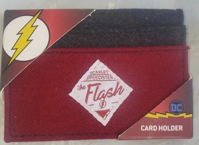 The Flash "Scarlet Speedster" Red Felt ID Cardholder Wallet DC Comics New - Image 1 of 2