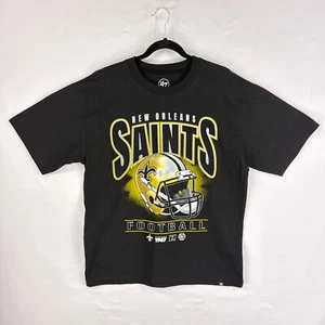 New Orleans Saints '47 Marken T-Shirt Herren L schwarz kurzarm 100% Baumwolle NEU - Bild 1 von 12