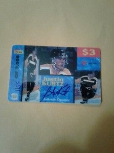 Sprint Signature Rookie Justin Kurtz 2162/3000 Autograph Phone Card