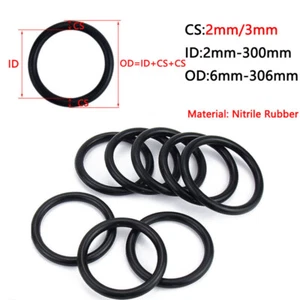Nitrile Rubber NBR O Ring Seals Gasket Metric 2mm/3mm Cross Section 2mm-300mm ID - Picture 1 of 11