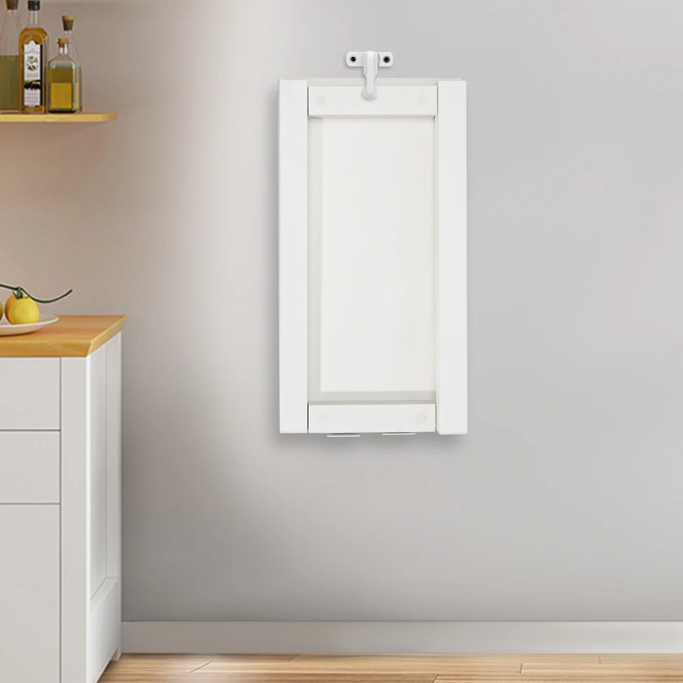 White Wall Mounted Folding Table Wood Folding Dining Table Folding Table - Image 1 of 4