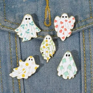 Cute Ghost Enamel Pin Spooky Funny Lapel Backpack Pins Birthday Gifts - Picture 1 of 10