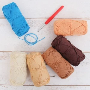 Threadart Crochet 100% Cotton Yarn Set | French Colors | #2 Yarn 165 yd skeins - Picture 1 of 12