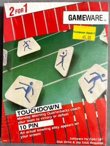 TouchDown & 10Pin Commodore 64 -Arcade Games 5.25" diskette version TriMicro NIB - Picture 1 of 4