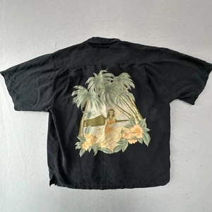 Tommy Bahama Hemd Herren Extra Large Schwarz Seide Hula Girl Hawaii Beachwear - Bild 1 von 8