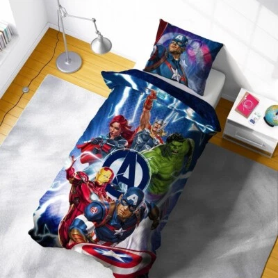 Disney Marvel Avengers Heroes Reversible Single Duvet Cover & Pillowcase Set - Image 1 of 4