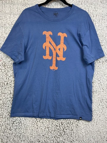 '47 New York Mets blue and orange T Short with logo short sleeve men's size 2XL Cover