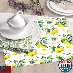 Tropical Lemon Leaves Dish Drying Mat, Highly Absorbent Microfiber Kitchen Co - Picture 1 of 5