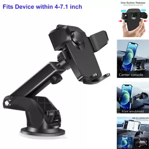 Cell Phone Mount Dashboard Windshield Holder for iPhone 15 14 Samsung S24 Google - Picture 1 of 9